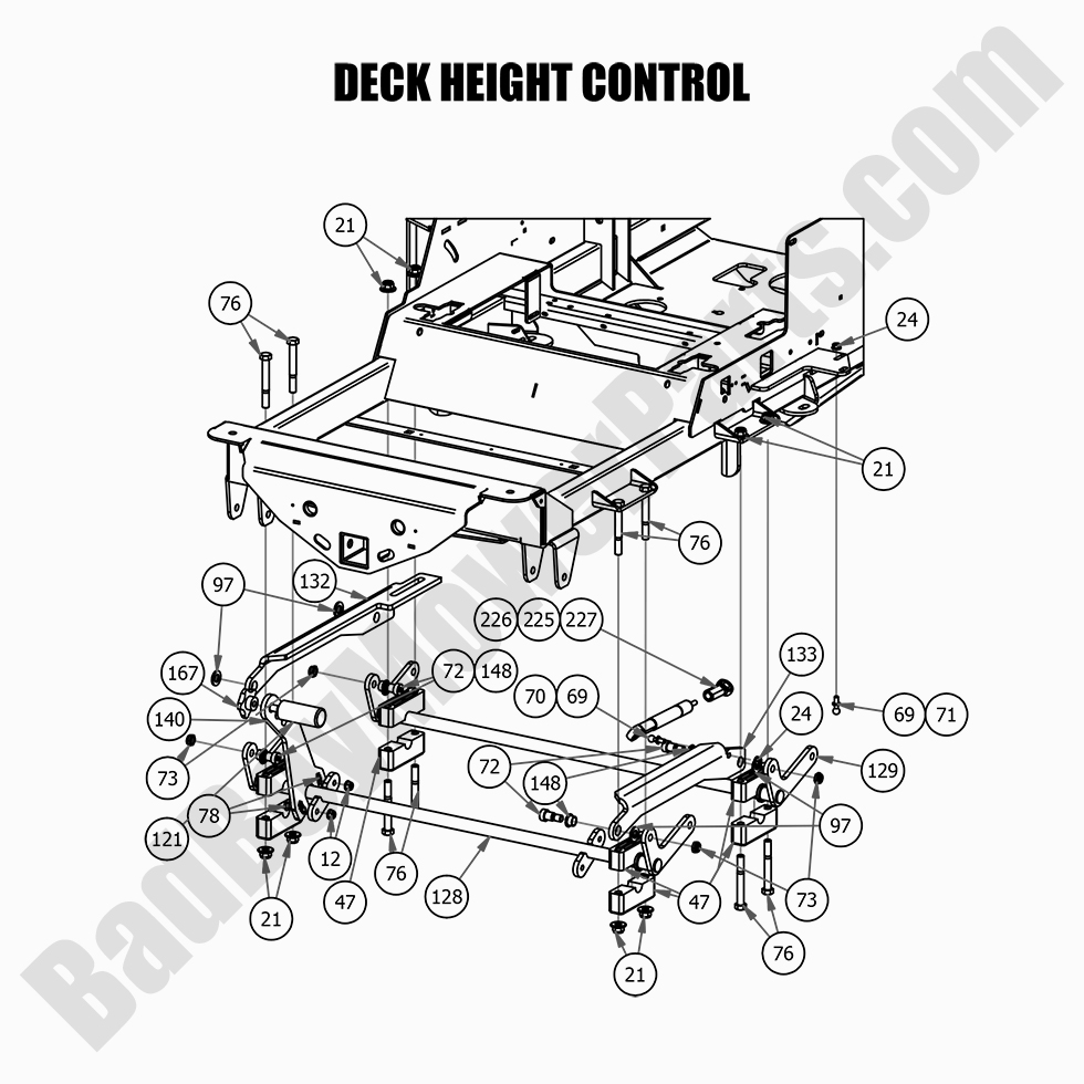 2666 - Bad Boy Mower Parts Lookup > 2021 > Rogue > Deck Height Control